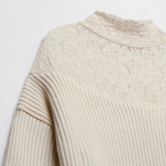 Zara lace knit sweater, size M NWT - Picture 4 of 11
